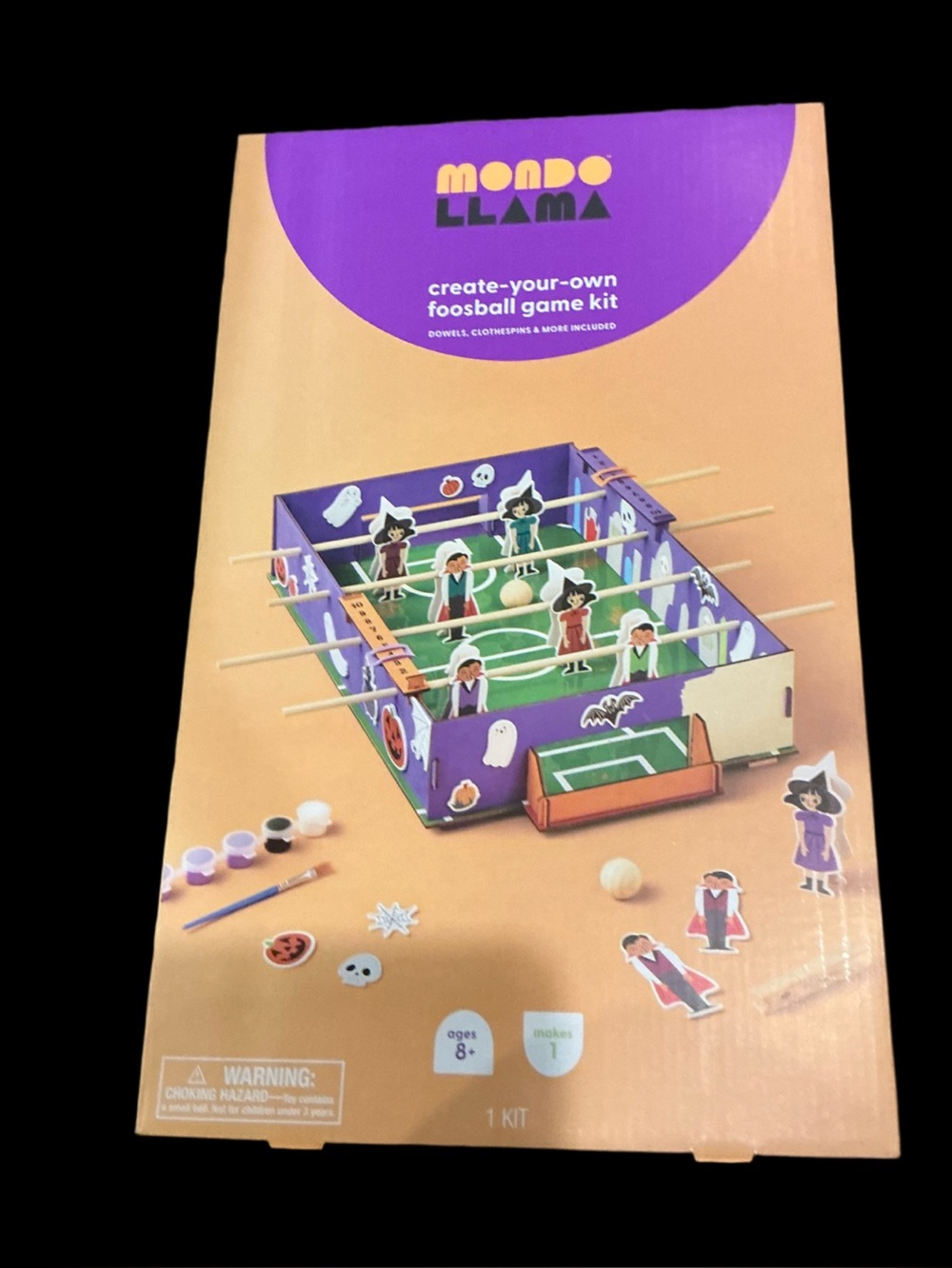 Mondo Llama Create Your Own Halloween FOOSBALL Game Kit Paint Box Ages 8+ NEW
